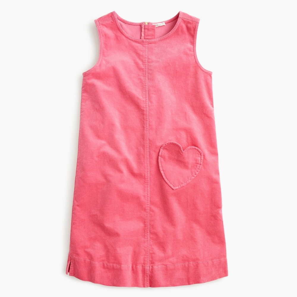 Crewcuts Coral Pink Sleeveless Heart Pocket Dress